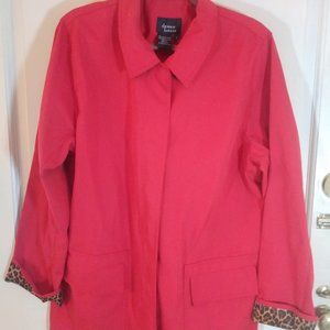 Dennis Basso Rain Jacket RED Large NWOT